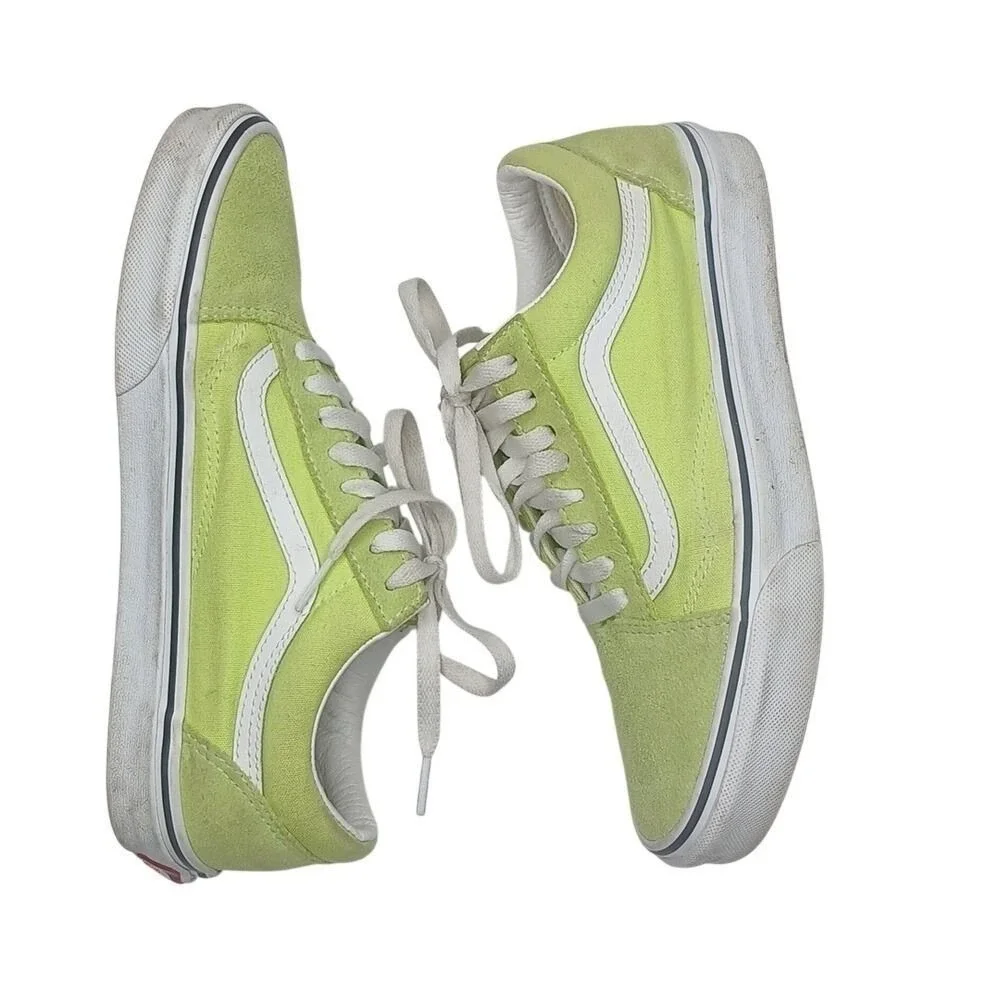 Vans Old Skool Lime Green Canvas Low Top Skate Shoes Mens‎ 6.5 Womens 8